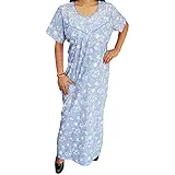 Indiatrendzs Cotton Nighty Floral Printed Sleepwear Nightgown For Women (Chest 48)