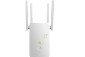 VIVIDRISE WLAN Verstärker, WLAN Repeater 1200 Mbit/s Dual Band (2.4GHz + 5GHz), WiFi Range Extender für Steckdose mit 4 Antennen bis 1500m² Reichweite mit LAN/WAN Port Access Point Modus Einfache Einrichtung