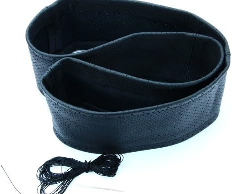 Steering Wheel Cover Black Real Leather-Lenkradschoner 37–39 CM Lace TOP DIY