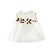 Produktbild JYJM Nettes Kleinkind Baby Blumen Ballettröckchen langes Hülsen Prinzessin Kleid (Größe: 6-12 Monate, Weiß)
