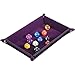 Produktbild Boao Doppelseitige Würfel Tablett Würfel Halter PU Leder Klapp Rechteck Tablett Lila Samt für Dungeons and Drachen DND RPG MTG und Andere Würfel Spiele
