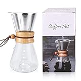 Edelstahlgewebe-Filter: Enthält einen Edelstahlgewebe-Filter, mit dem Sie die aromatischen Öle und feinen Aromen Ihres Kaffees herausfiltern können.