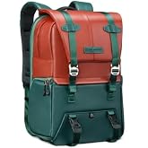 K&F Concept Fotoğraf Ekipmanı Sırt&ccedil;antası, 20L, Turuncu/Yeşil, PU ve 900D Naylon, Hırsızlık &Ouml;nleyici Kilitli, 30x20x45 cm, Fo