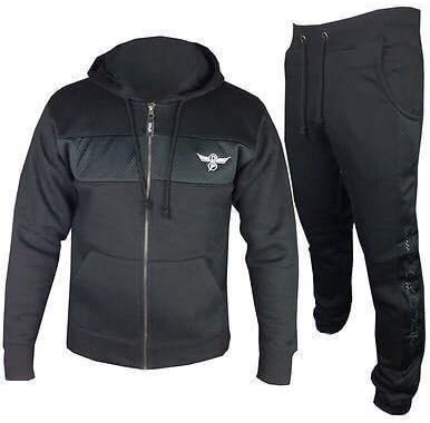 New Mens Mesh Panel Tracksuit Sweat Top & Jog Track Bottoms Set S M L XL