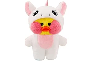 MAGIC SELECT Pato de Peluche Lalafanfan de 30 CM. Pato Kawaii Café Mimi de Felpa con Ropa y Accesorio de Regalo Sorpresa. Pato de Juguete para niñas y niños.