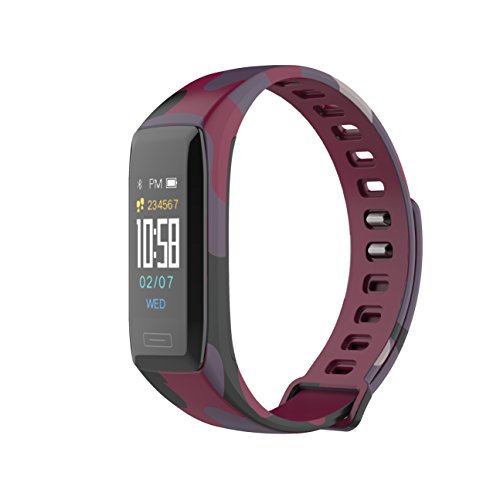 WinnowTe Resistente al Agua Pulsera Inteligente, rastreador de Ejercicios, Monitor de presión Arterial con Ritmo cardíaco, Monitor de Actividad, podómetro Bluetooth, Monitor de sueño, cronómetro