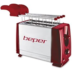 BEPER 90.482H Grille Pain Toasteur, 700 W, Rouge/Argent
