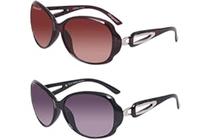 ELEGANTE COMBO OF 2 WOMEN SUNGLASSES RECTANGULAR AND OVAL UV PROTECTED SUNGLASSES