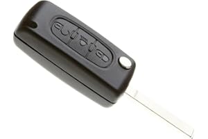 Jongo - Schlüsselgehäuse mit Schlüsselbart, kompatibel mit Citroen C4, C4 Picasso, C4 Grand Picasso | CE0536 | Schlüsselgehäuse für Autoschlüssel, Fernbedienung, 3 Tasten