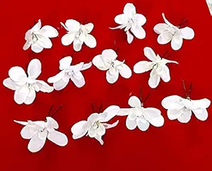 White Orchid Flower Hair Pins for Woman Bun and Long Hair Decoration