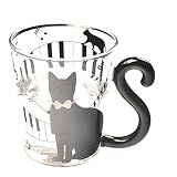 Taza De Cristal Del Gato Del Gatito Taza De Leche De Té De La Taza De La Música Taza De Café Creativa Linda