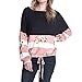 Produktbild ABsoar Blusen Damen Shirt Hemd Frauen Langarm Blumendruck Shirts Lose Lace-up Oberteile Übergröße T-Shirt Bluseshirts Langarmshirt Tunika Pullover Tops