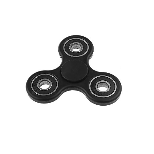 Spinner Fidget Toy Finger Hand Tri Spinner EDC Ceramic Bearing Stress Relief ADHD Toys Focus Toy (Black)