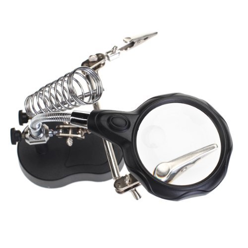 Gearmax® 3.5x & 12X dritte helfende Hand Clip-LED Vergrößerungsablageständer Len Lupe - 7