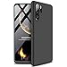 Produktbild Karomenic kompatibel mit Huawei P30 Pro 360 Grad Hülle + Panzerglas 3 in 1 Hart PC Schutzhülle Full Body Rundumschutz Stoßfest Ganzkörper Bumper Handyhülle Hardcase Cover,Schwarz