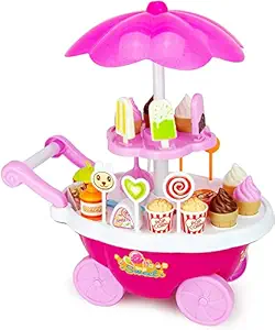 STOFFIER GARTEN 39 Piece Ice Cream Toy Pretend Play Set for Kids Without Music & Lighting - Great Gift for Girls and Boys