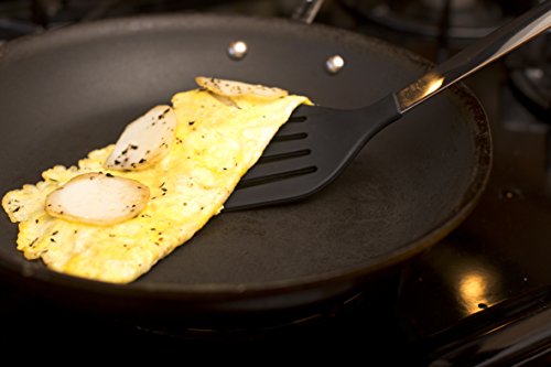 CuliChef Pfannenwender aus Edelstahl und Silikon – Solide Küchen Wender Spachtel in schwartz - 7