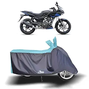 DROHAR - Bajaj Pulsar 220 New BS6 Water Resistant - UV Protection & Dust Proof Full Bike - Scooty Two Wheeler Body Cover for Bajaj Pulsar 220 (Sky Blue)