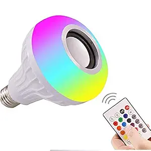 HSB Wireless Bluetooth Speaker Led Bulb with Bluetooth Speaker RGB Music Light Ball Colorful Lamp with Remote Control for Home,Bedroom,Living Room,Party Compatible for All Device/Random Colour