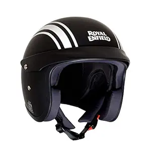 Royal Enfield ABS Open Face Peak Helmet (Matt Black, XL)