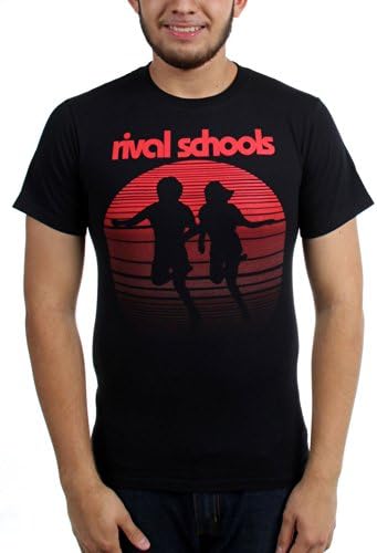 Rival Schools - Mens Faded Running Logo T-Shirt, Small, Black