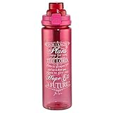 Locking Flip-Top Lid Water Bottle Plastic - Pink I Know the Plans
