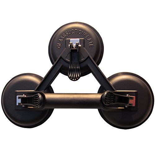 2 Stück Aluminium 3 èr Profi Saugheber Schwarz Vakuumheber Glassauger max. 150 kg Kipphebelsauger Saugnäpfe