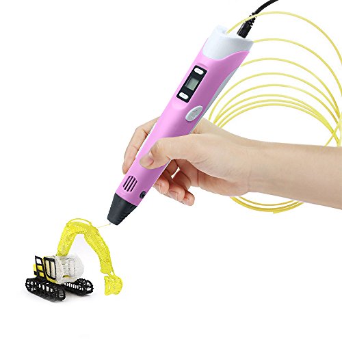 3D Stift,Colourstone Intelligent Pen Druck 3D Display LED Mit Fuß Perle Stift und Filamente für die Schaffung und die Malerei Doodling,großes Geschenk für die Malerei Lovers 3D Pen(Pink)