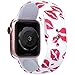 Price comparison product image EXCHAR Compatible with Floral Apple Watch Band 40mm 38mm Women Soft Comfortable Silicone Replacement Sport Band for iWatch Series 4/3/2/1 with Cute and Durable Pattern Printing S/M Passionate Kiss