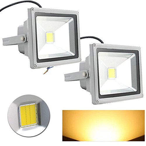 Preisvergleich Produktbild VINGO® 2X LED 20W Fluter Spot Außenstrahler Scheinwerfer Warmweiß 80LM / W leuchtmittel 3000-3200K Wasserdicht Gartenleuchte