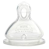 NUK First Choice+ 0-6mths Silicone Teat with Medium Feed Hole (2 pack)