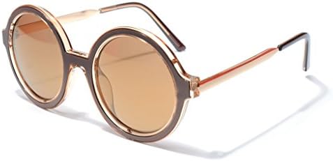 Jee Designer Vintage Retro Men Women Round Sunglasses G556(Gold,Brown)