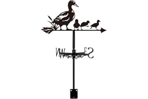SUPERDANT Duck Weather Vane Duck Family Weathervanes Weather Vanes for Sheds Metal Wind Vane Wind Indicator Decorative Outdoor Iron Weather Vane for Roof Shed Garden Outdoor Decor