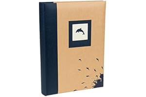 (Blue, 300 Photos 6x4 inch / 10x15cm) - Kenro Blue Dolphin Photo Album with Kraft Paper Cover for 300 Photos 6x4 inch/10x15cm Family Photograph Album, Green Wood Series - GRW008UE