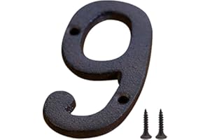 Zayookey Numero Civico Esterno Numeri di Porta in Ghisa Numero Indirizzo Metal House Numbers Porte, Pareti, Indirizzi di Casa (Numero 9)