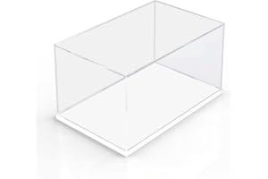 ACRLIE Acrylic Display Case with White Base,Display Boxes for Collectibles Dustproof Protection Showcase (20x30x20cm / 7.9x11.8x7.9inch)