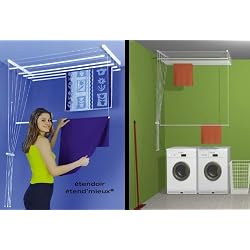 ETEND'MIEUX® séchoir à Linge Suspendu, Adaptable et Confortable 6 Barres (Largeur 54 cm) x 1m20 cm, capacité d'étendage 7m20
