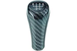 DO!LED DoLED LEDER Schaltknauf Schalthebel in Schwarz/Carbon Look mit 5 Gang als Plug Play Ersatzteil