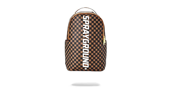 sprayground rubber checkered logo backpack