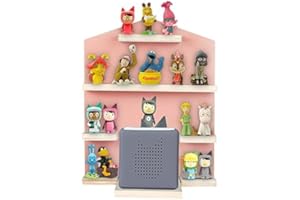 Shudyear Toniebox Regal mit Platz für 14 Tonie-Figuren, Tonie Box Magnetisches Wandregal, für Kinder zum Spielen und Sammeln (Rosa,Haus)