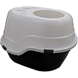 Katzentoilette TANTA mit Einstieg von oben schwarz-weiss