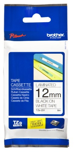 Preisvergleich Produktbild TZe-231 - 12 mm black on white tape; 8m