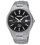 Seiko Herren Analog Quarz Uhr mit Titan Armband SNE377P1