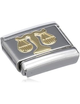 Nomination Composable Classic STERNZEICHEN Edelstahl und 18K-Gold (Waage) 030104