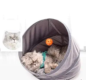 Pets Empire Cat Tunnel with Bells Toy Ball Kennel Cute Colorful Nonslip Washable Selfheating Fleece Pet Bed (Color May Vary)