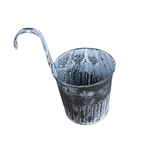 Preisvergleich Produktbild Fenteer Antike Metall Eimer Hängetopf Kräutertopf Hängetöpfe Blumentopf Deko für Garten Balkon