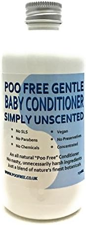100% Totally Natural HAIR CONDITIONER - UNSCENTED - 250ml - by Poo Free * Baby * - No SLS, no Parabens, no Chemicals, no Preservatives. A completely natural Conditioner all types of hair - does not build up like conventional conditioners, leaving your baby's hair naturally bouncy and manageable.