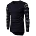 Produktbild Herren Pullover Blusen FORH Männer Casual Langarm Sweatshirts Klassisch Camouflage Pullover Sweatshirt Herbst Winter warme Rundhals übergangshemd Slim fit Pullover Outwear Bluse Tops (Schwarz, XL)