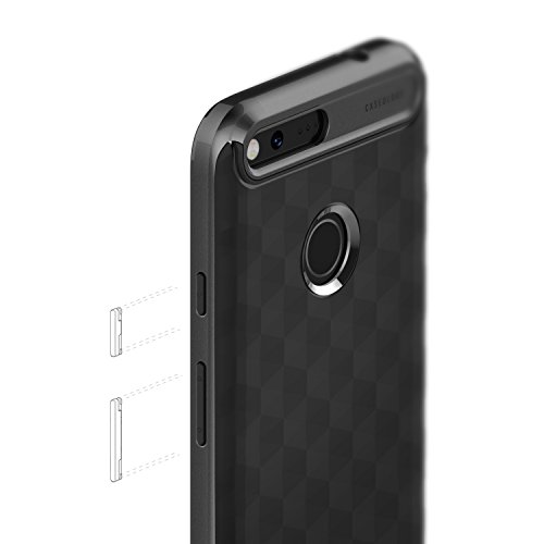 Google Pixel, Caseology [Parallax Serie] Robuste Haltbarkeit Einem Schlanken, Modernen / TPU-Ummantelung Polycarbonat-Bumper für [Google Pixel] – [Schwarz] - 4