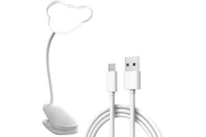 LANMOU Lampe Bureau À Pince LED Sans Fil, 4000K LED Lampe À Pince Pour Lit Enfant Recharger USB Lampe de Lecture Flexible À 360° Liseuse Contrôle Tactile avec 3 Niveaux de Luminosité (White)